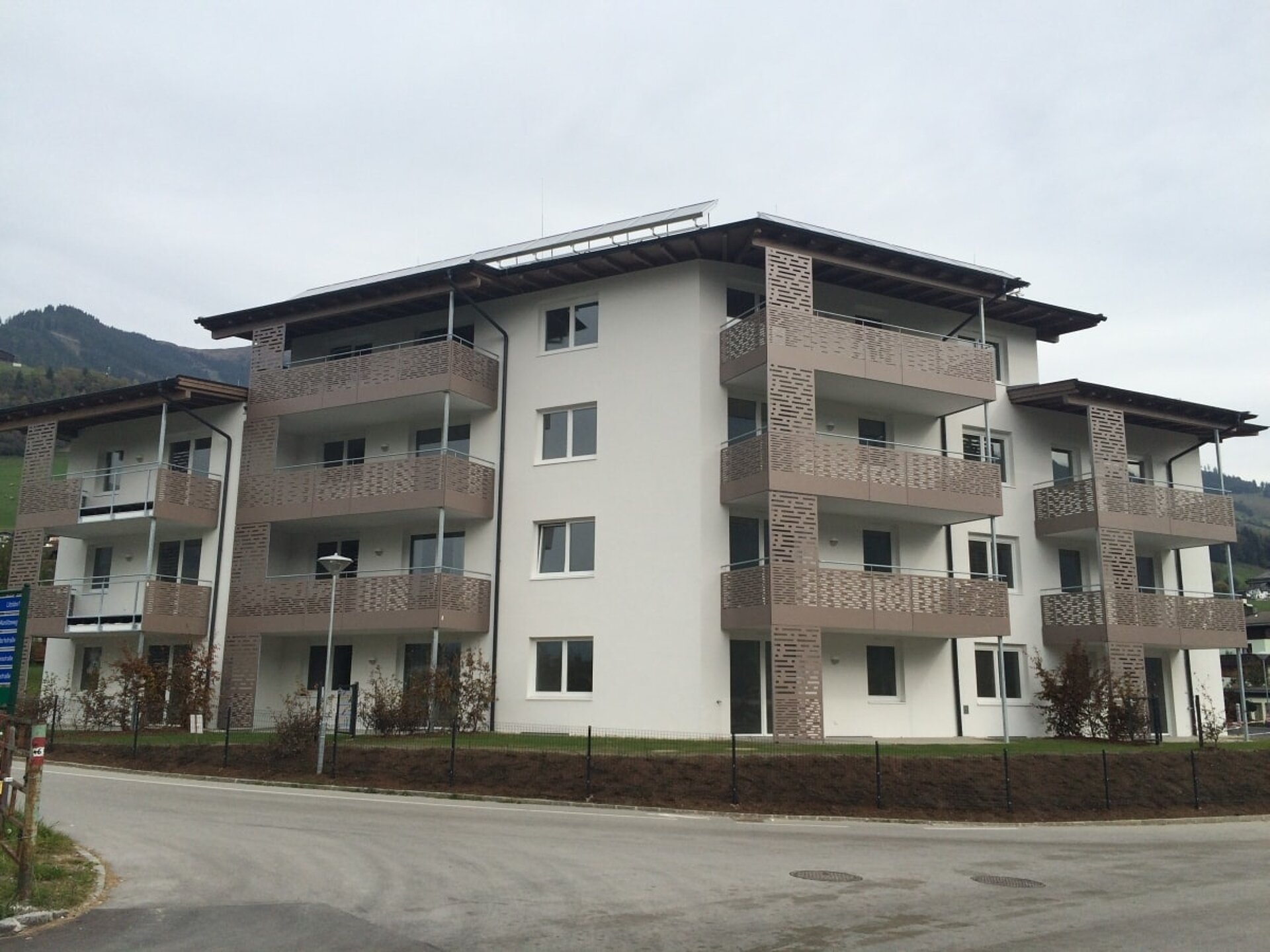 Außenansicht der neuen Mietwohnanlage in Uttendorf